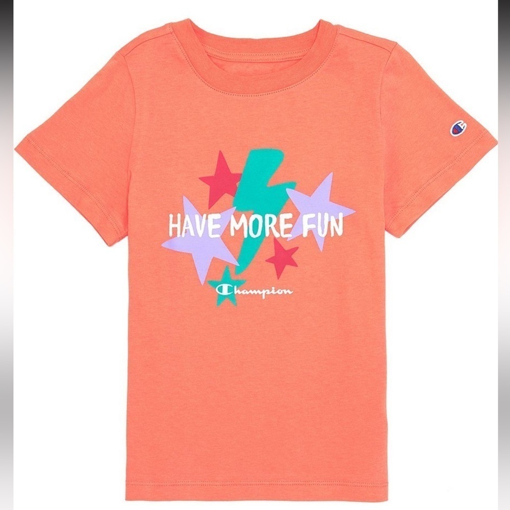 NWT Champion
Big Girls Graphic Short Sleeve Classic T-Shirt  ripe papaya red